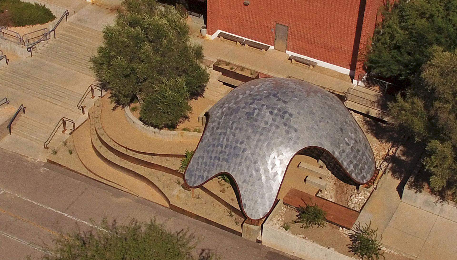 The gridshell from above